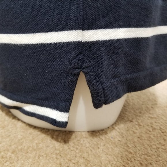 J.Crew shirt Medium Washed Piqué Polo Nautical Stripe Briton short sleeve 53259 - Picture 7 of 12